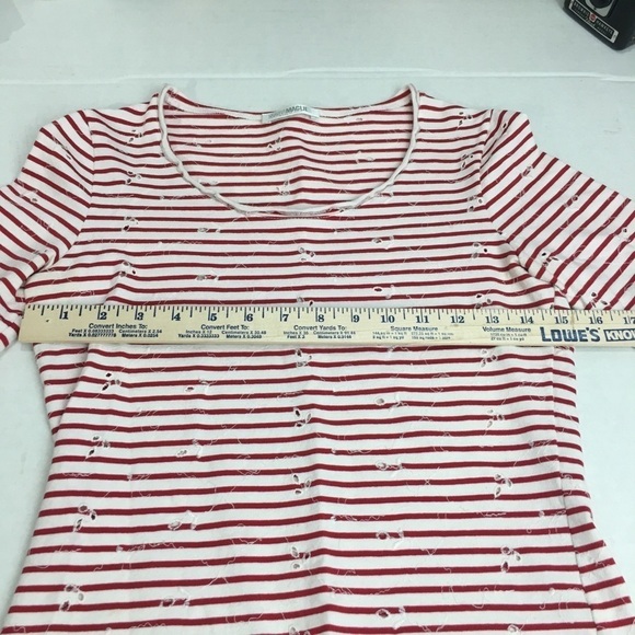 Nara Maglie Women’s striped, embroidered eyelet blouse/ top. - Picture 5 of 10